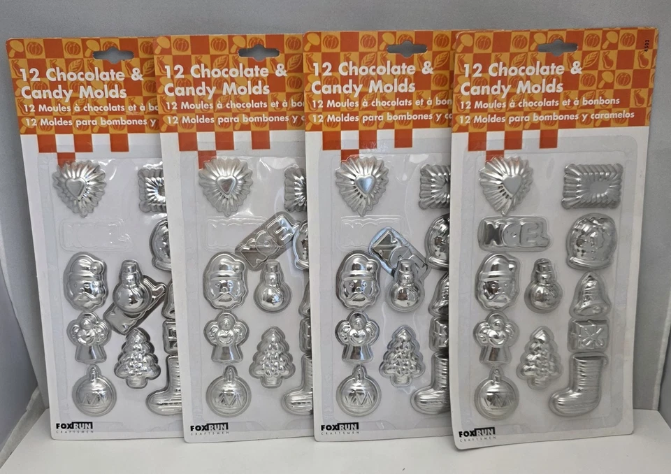 LOT of 4 ~ Fox Run Christmas 12pk Chocolate & Candy Molds NIP Mini Molds  - Image 2 of 4