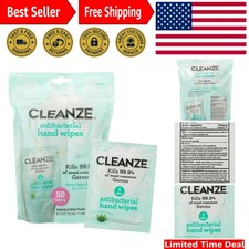 Individually Wrapped Aloe Hand Sanitizing Wipes   Perfect for Travel, 50 Count
