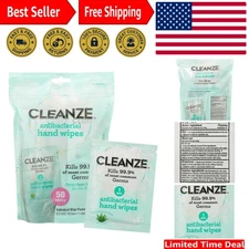 Individually Wrapped Aloe Hand Sanitizing Wipes – Perfect for Travel, 50 Count