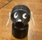 Vintage Fisher Price Little People Wooden Black Short Dog Nifty White Floppy Ear