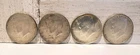 Lot of 4  Silver 1964 Kennedy Half Dollars 90% Silver Circulated Ungraded  #47