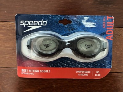New! Speedo Adult Best Fitting Boomerang Goggle Black 14+