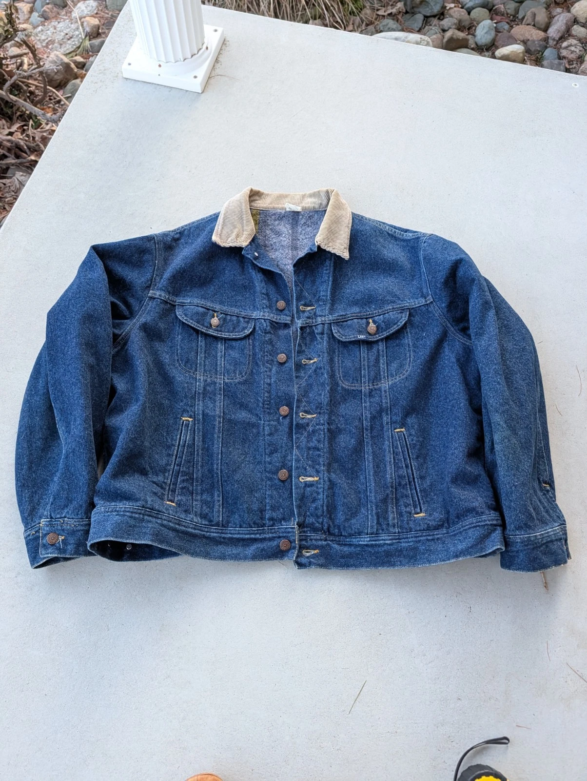 Vintage 80s Lee Blanket Lined Storm Rider Western Trucker Denim Jacket MINT