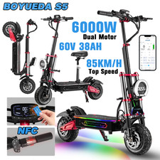 BOYUEDA S5 6000W Folding Electric Scooter 60V 38AH 11inch E-Scooter 85KM/H 120KM