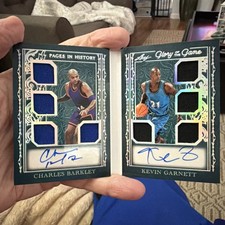 2025 LEAF GLORY OF THE GAME CHARLES BARKLEY,KEVIN GARNETT DUAL AUTO CARD 5/15