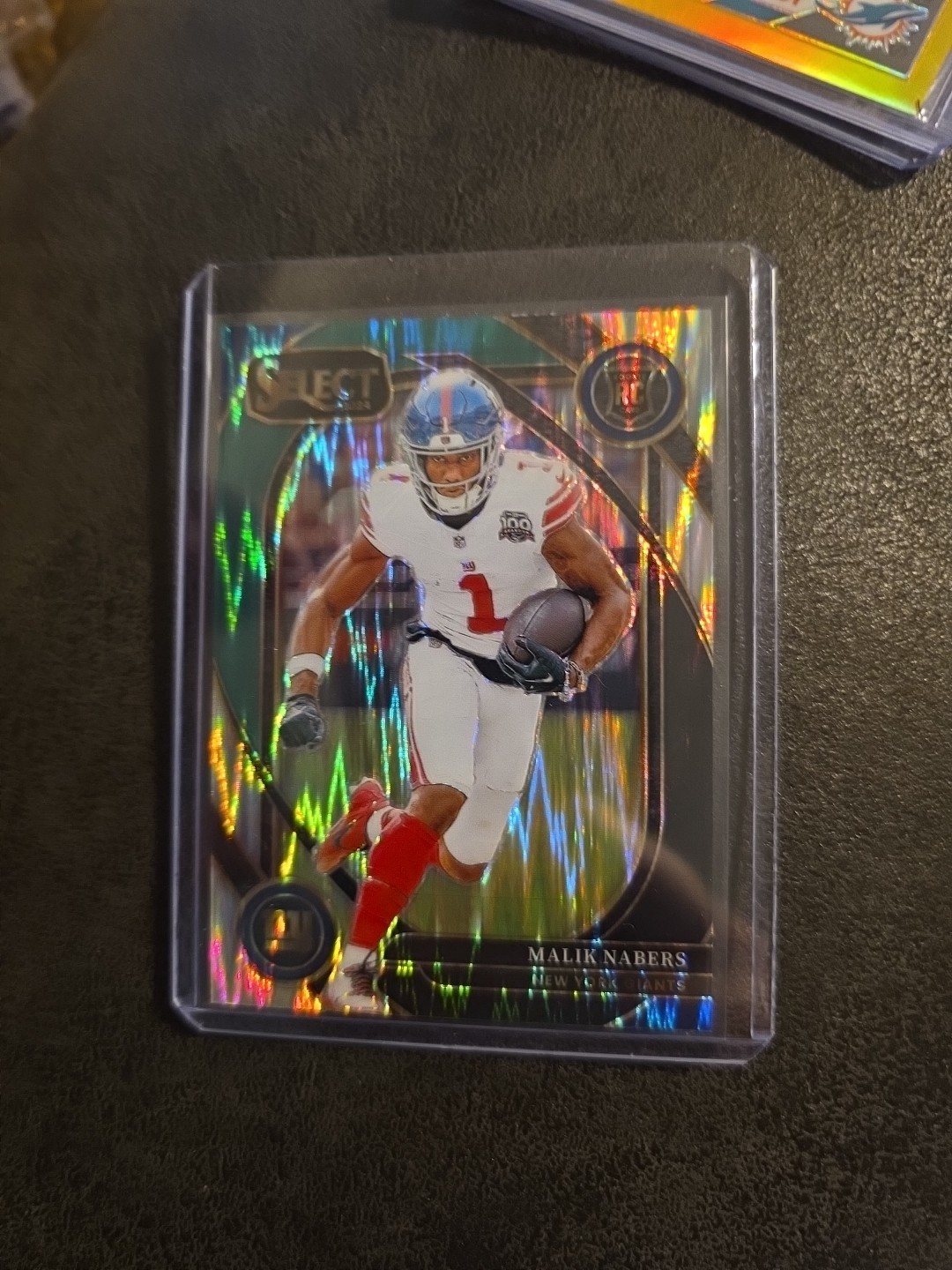 2024 Panini Select Malik Nabers Club RC Black and Green Prizm Shock #220 Giants