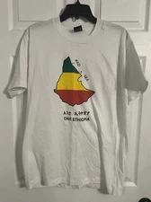 Screen Stars Best Men’s Crew Neck Tshirt Xl White With Ethiopia Theme Vintage