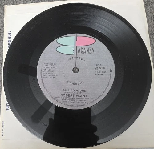 Robert Plant (Led Zeppelin) Canadian 45rpm  Promo- Tall Cool One - EX