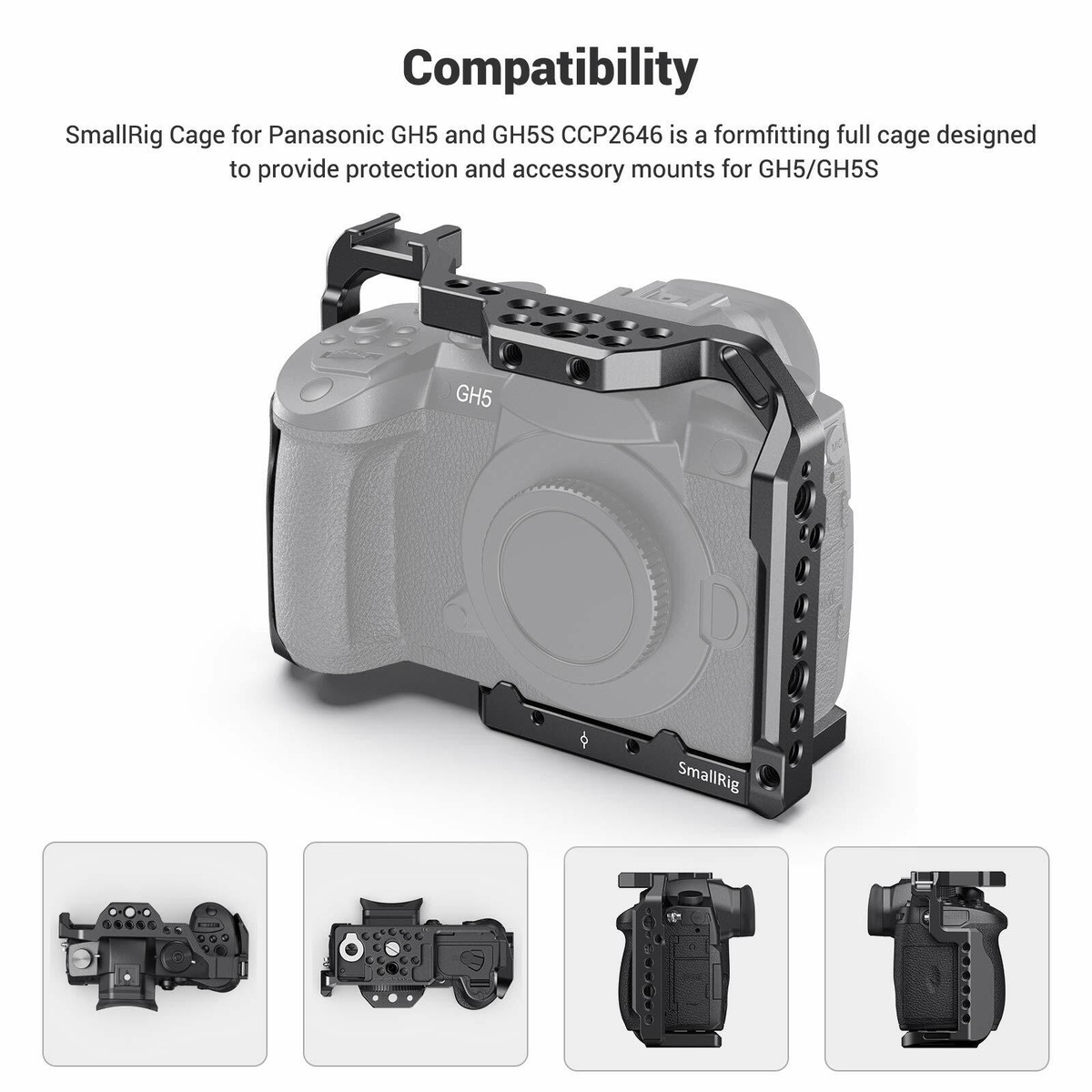 SmallRig GH5 GH5S Full Cage for Panasonic Lumix Camera and DMW-XLR1 CCP2646