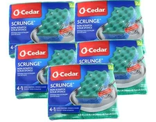 O-Cedar Scrunge Multi-Use Sponge Non-Scratch Long-Lasting, Tough, 2 Count 5 Pack