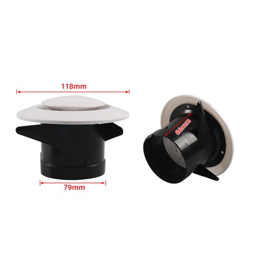 ABS Adjustable Round Soffit Exhaust Vent White Inline Duct Fan - Foto 8 di 10
