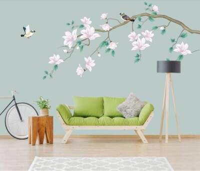 3D Branch Bird ZHUA27043 Wallpaper Wall Murals Removable Self-adhesive Ann