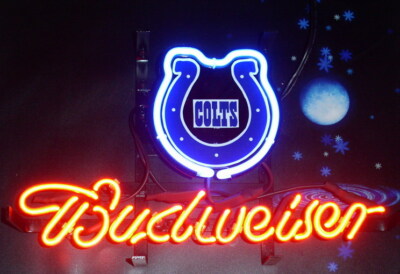 Indianapolis Colts Man Cave Beer 14''x10'' Neon Light Sign Lamp Bar Wall Decor