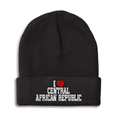 Beanies for Men I Love Central African Republic Winter Hats for Women Skull Cap