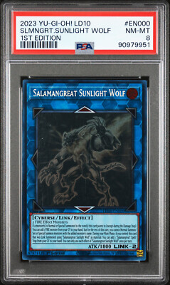 YUGIOH LD10-EN000 SALAMANGREAT SUNLIGHT WOLF GHOST RARE PSA 8 NM