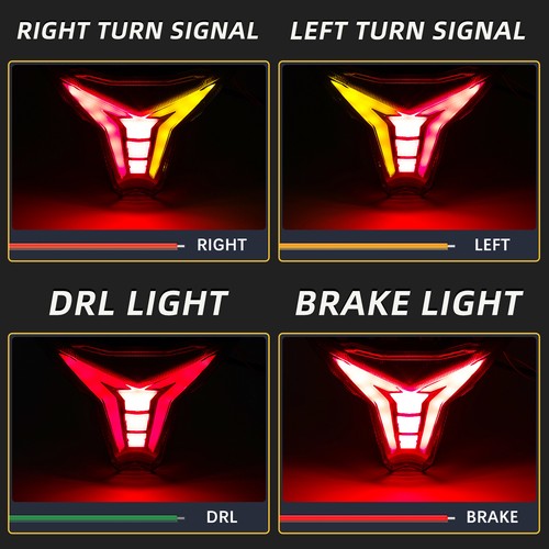 LED Brake Tail Light with Turn Signal For 2019-2023 Kawasaki Ninja ZX-6R ZX6R - Picture 8 of 16
