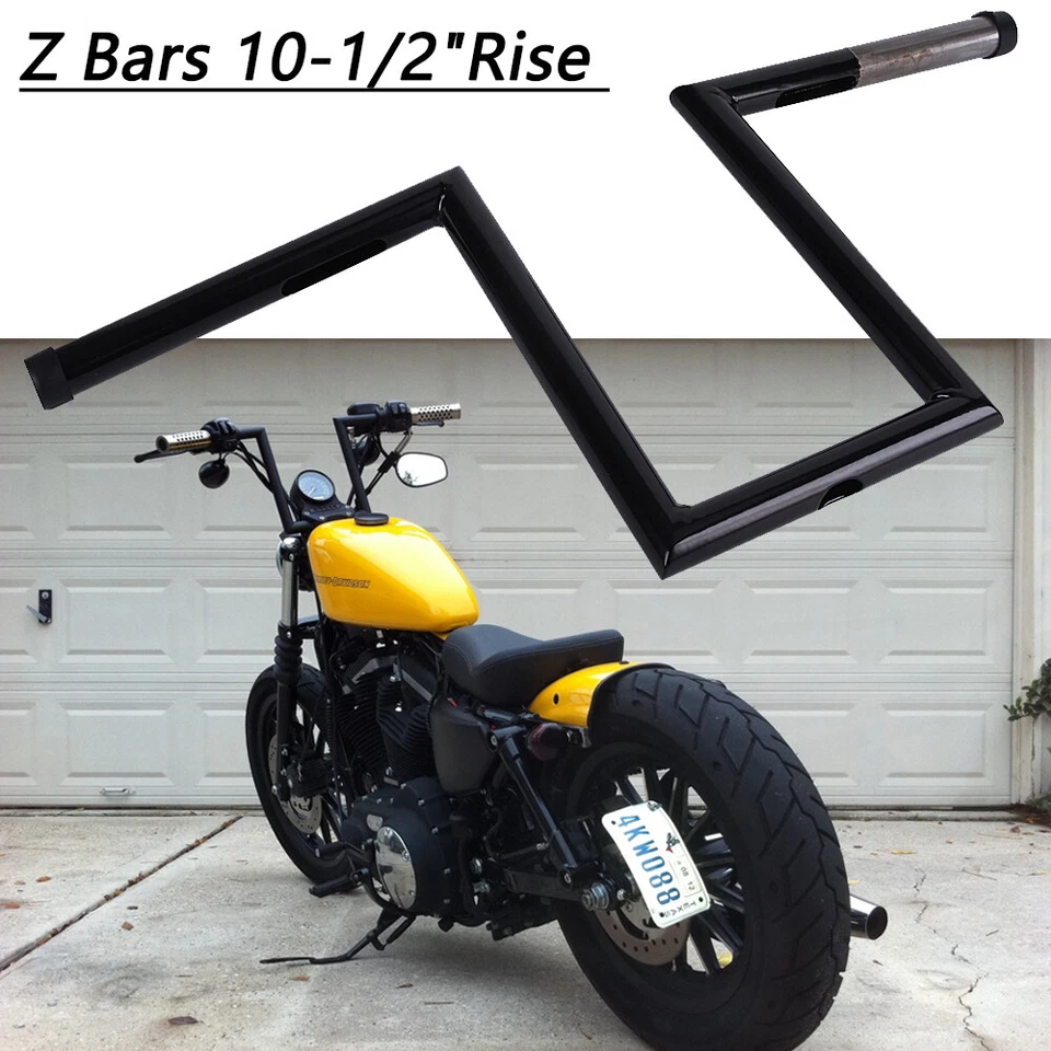10.5" Rise 1" Z-Bar Ape Hanger Motorcycle Handlebar For Honda Shadow VLX VT 600 - Imagem 3 de 4