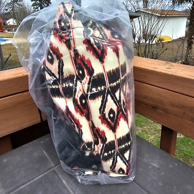 AUTHENTIC LONGCHAMP LE PLIAGE \'IKAT\' PRINT BACKPACK - IVORY RED BLACK Longchamp Le Pliage Ikat Print Leather-Trim Printed Backpack  main image 4