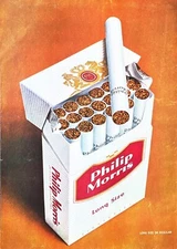 1960 PHILIP MORRIS Genuine Vintage Print Ad Cigarettes 10"x14"