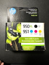 4-PACK HP GENUINE 950XL BLACK / 951 COLOR INKS OFFICEJET PRO 8600 4/2024 Exp 