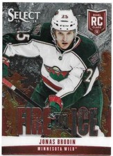 2013-14 Panini Select Hockey Fire on Ice JONAS BRODIN #FR-18 Rookie