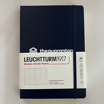 Leuchtturm 1917 Hardcover Dot Grid Notebook in Dark Navy Blue - A5  Company Logo