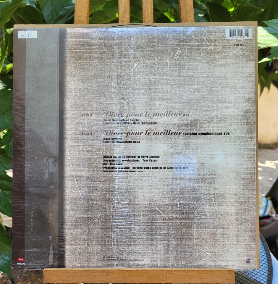 Rare Maxi 45T  Johnny Hallyday ‎– Vivre Pour Le Meilleur / 1999 / NEUF Scellé ! - Photo 2/2