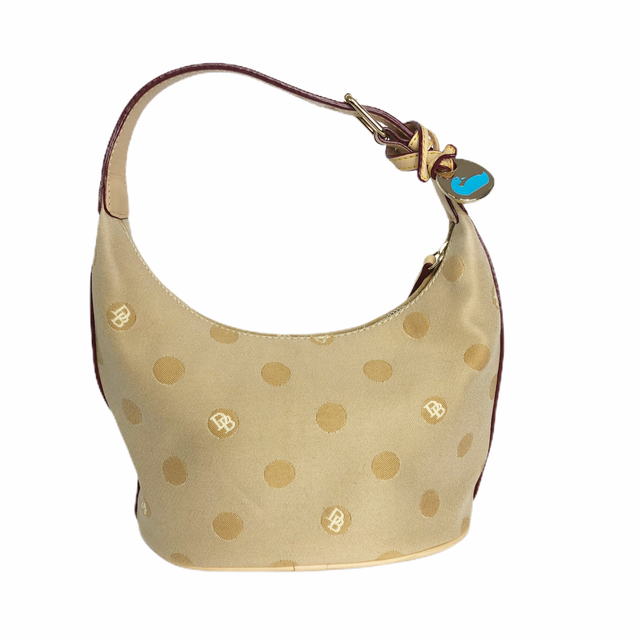 DOONEY & BOURKE Leather Canvas Hobo Satchel Purse Bucket Bag Signature