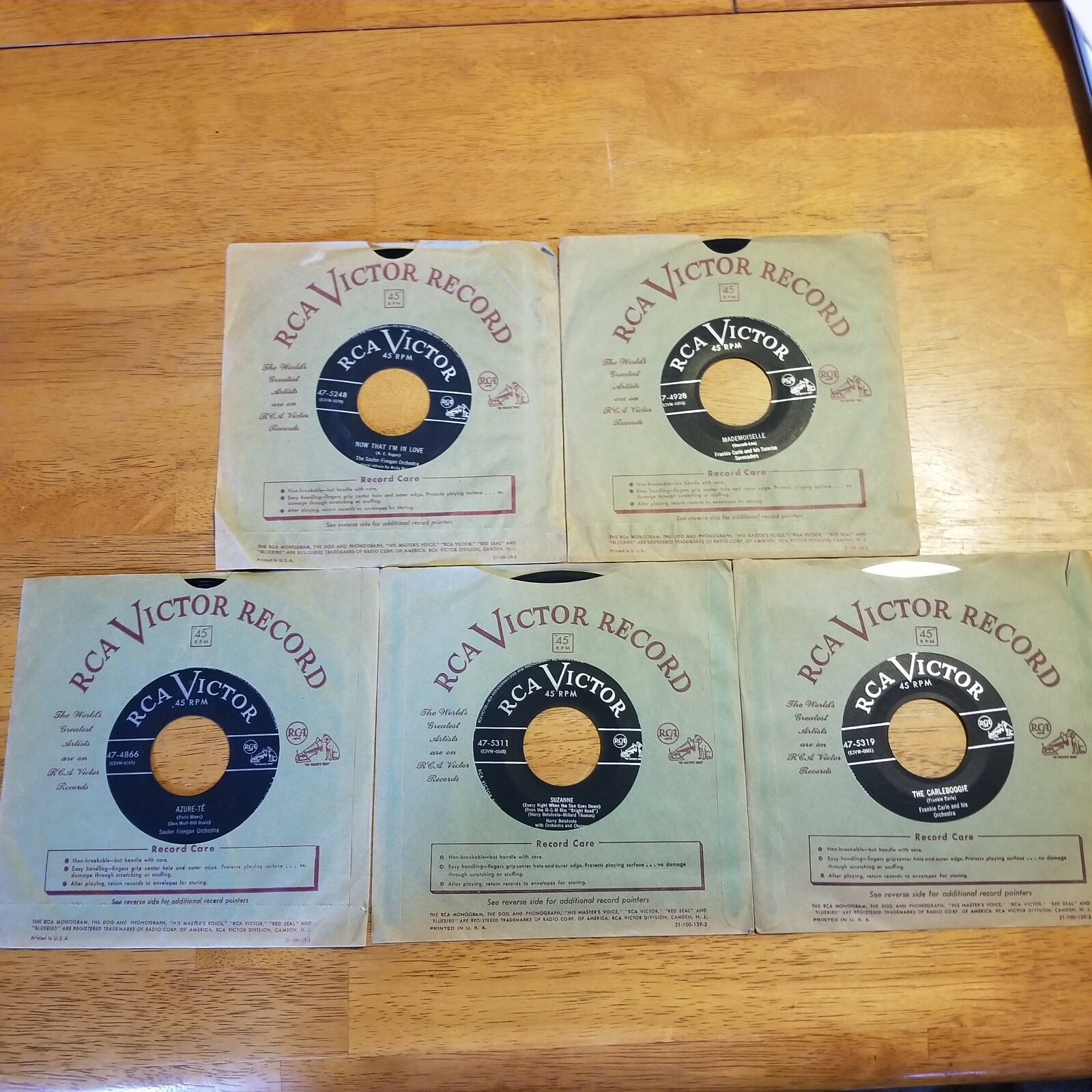 45 rpm SAUTER-FINEGAN ORCHESTRA - MIDNIGHT SLEIGHRIDE/AZURE TE  + 4 more