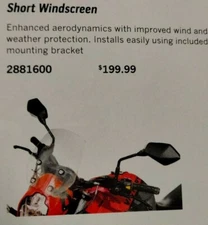 VICTORY EMPULSE TT SHORT WINDSHIELD 2881600