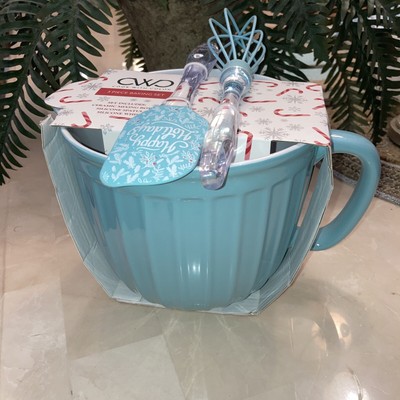 Cook With Color Happy Holidays 3pc Baking Set Ceramic Mixing Bowl Spatula Whisk