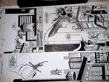 Original comic art Infinity Inc, Annual 2page7 Lou Manna /dezungia art signed 
