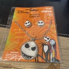 Disney Halloween Jack Skellington Necklace  Earring Set New Claire  s