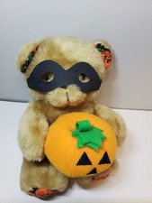 Halloween Bear Petey Pumpkin Plush Stuffed Animal Toy Halloween 6 1997 GANZ
