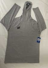 Hurley Men's Lt Heather Gray Spaced Dye LS Performance Hooded Top HFA22SMT M