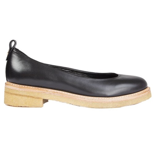 54908 auth LANVIN black leather CHUNKY 