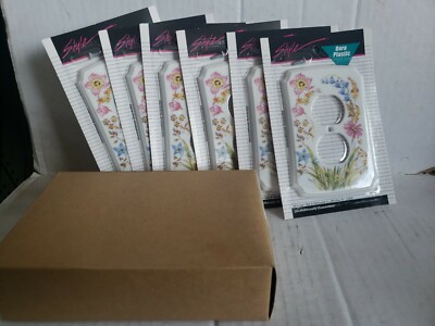  LOT of (6) AMERTAC STYLE DURA PLASTIC OUTLET COVER WALLPLATES