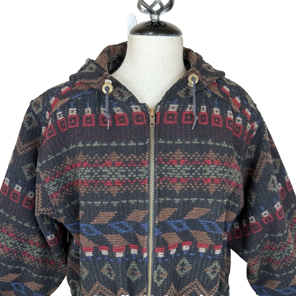 De Colección Woolrich Azteca Navajo Suroeste Nativo Manta Chaqueta Abrigo Lana EE. UU. Talla M Cremallera Foto 2 de 4