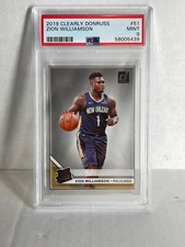 Zion Williamson 2019-20 Panini Clearly Donruss  Acetate RC PSA 9 rookie Pelicans
