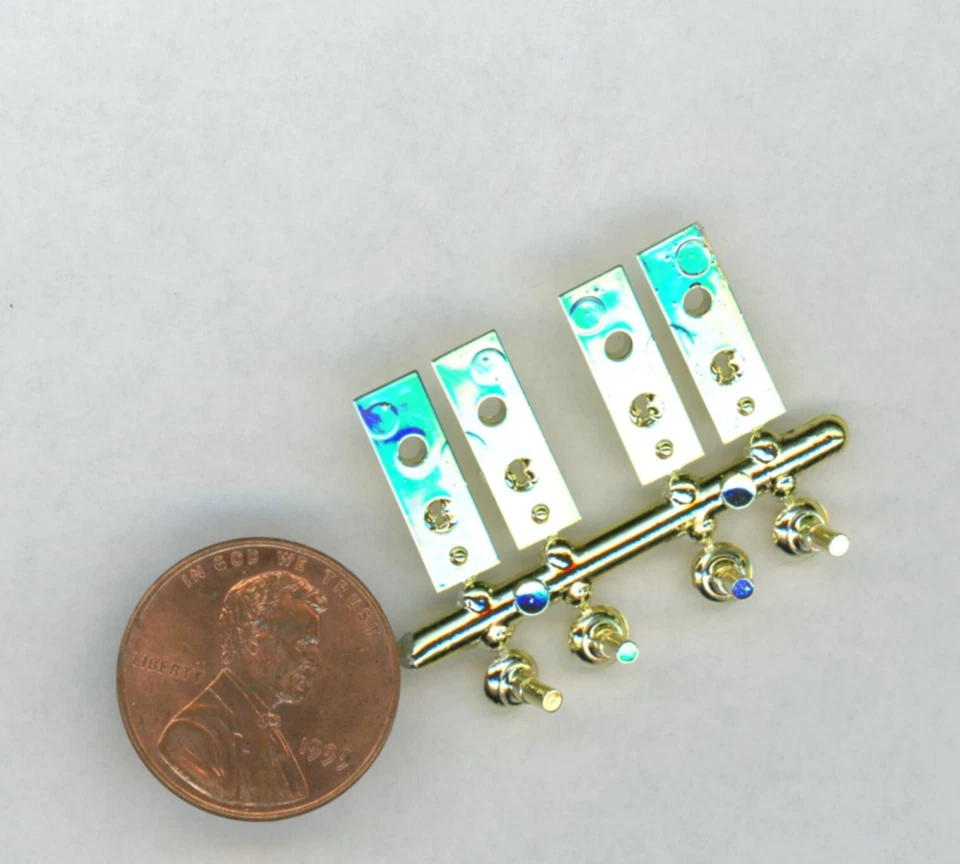 Miniature Dollhouse Chrysnbon Door Knobs & Key Plates for 4 doors  KIT gold - Image 2 of 2