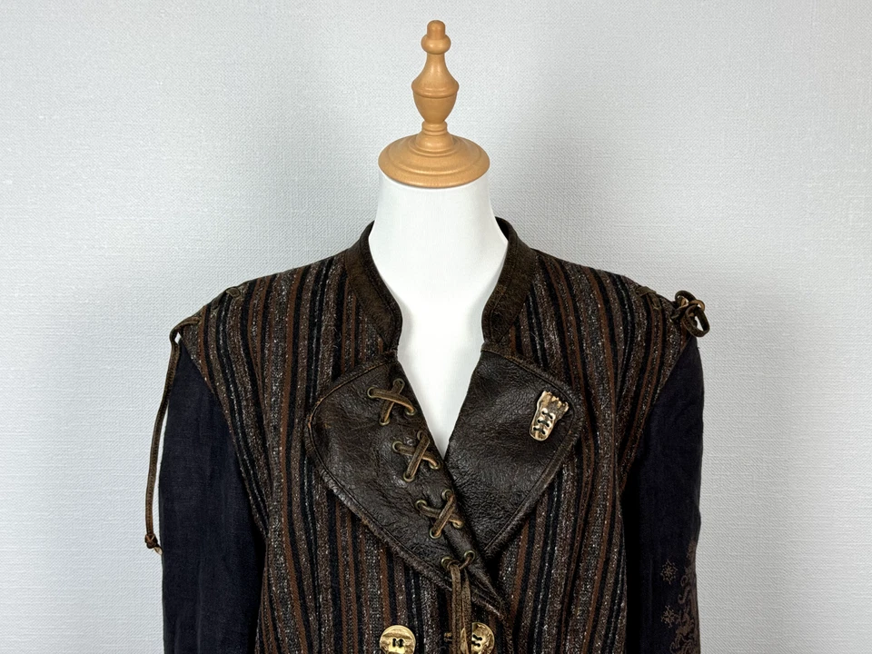 Chaqueta Mujer Vintage Lodenfrey Cuero y Lana Talla 36 Marrón Foto 2 de 4