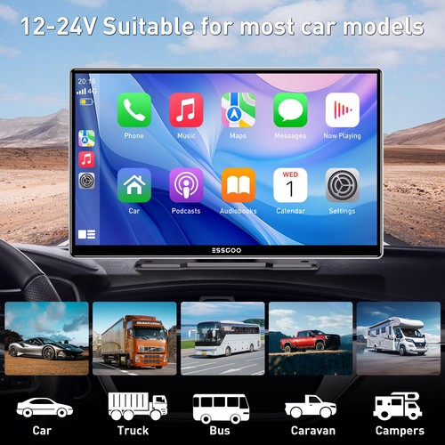 ESSGOO 7 Pollici Auto GPS Navigazione Touch Screen Wireless CarPlay Android Auto BT - Foto 16 di 18