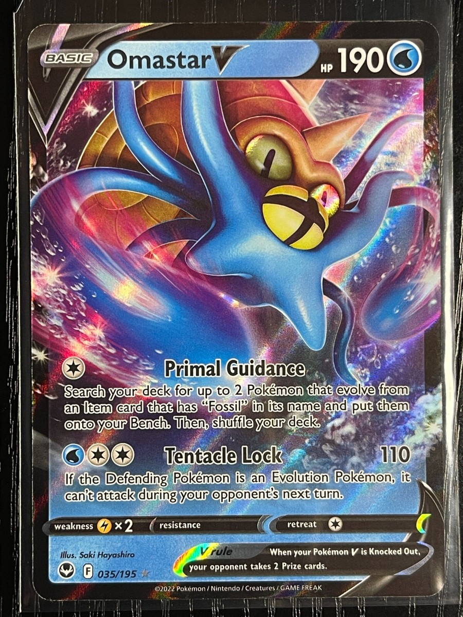 Omastar V 035/195 (Ultra Rare) Silver Tempest Near Mint Pokemon