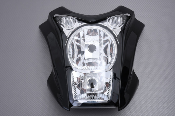 Carénage avant noir avec phares intégrés pour moto Kawasaki ER6N 2009-2011
