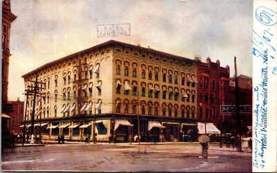 Postcard Michigan Grand Rapids Hotel Pantlind Streetcar Shops UDB 1907 V80