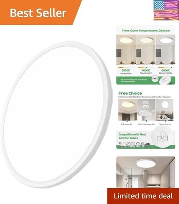 20 Inch Large LED Flush Mount Ceiling Light, 40W,4350LM, 3000K/4000K/6000K CC...