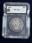 1902 Barber Half Dollar 50C, ICG-G6,  90% Silver, Business Strike