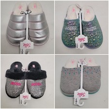 Justice Little Big Girls Slip-on Slippers size 2-3, 4-5 6 Choose Size