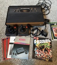 Atari 2600 Game Console with 3 Joysticks ,paddles no power cord Untested