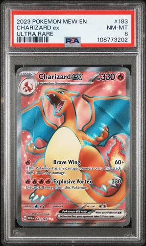 2023 POKEMON MEW EN-151 ULTRA RARE #183 CHARIZARD EX PSA 8